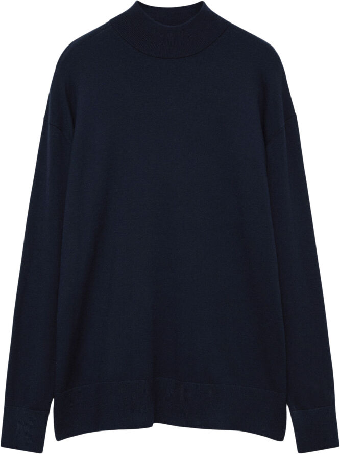 MANGO Perkins neck knitted sweater Navy