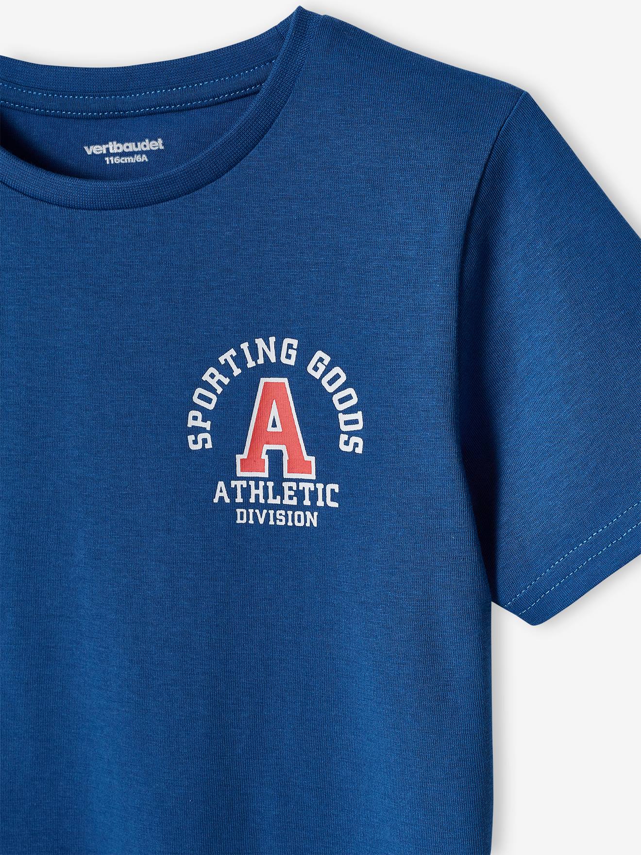Camiseta esportiva azul-elétrica com estampas para meninos