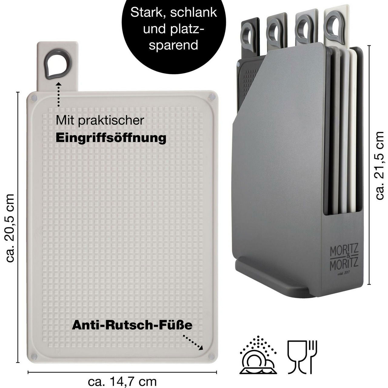 Moritz & Moritz  Frühstücksbrett  4-tlg. inkl. Ständer