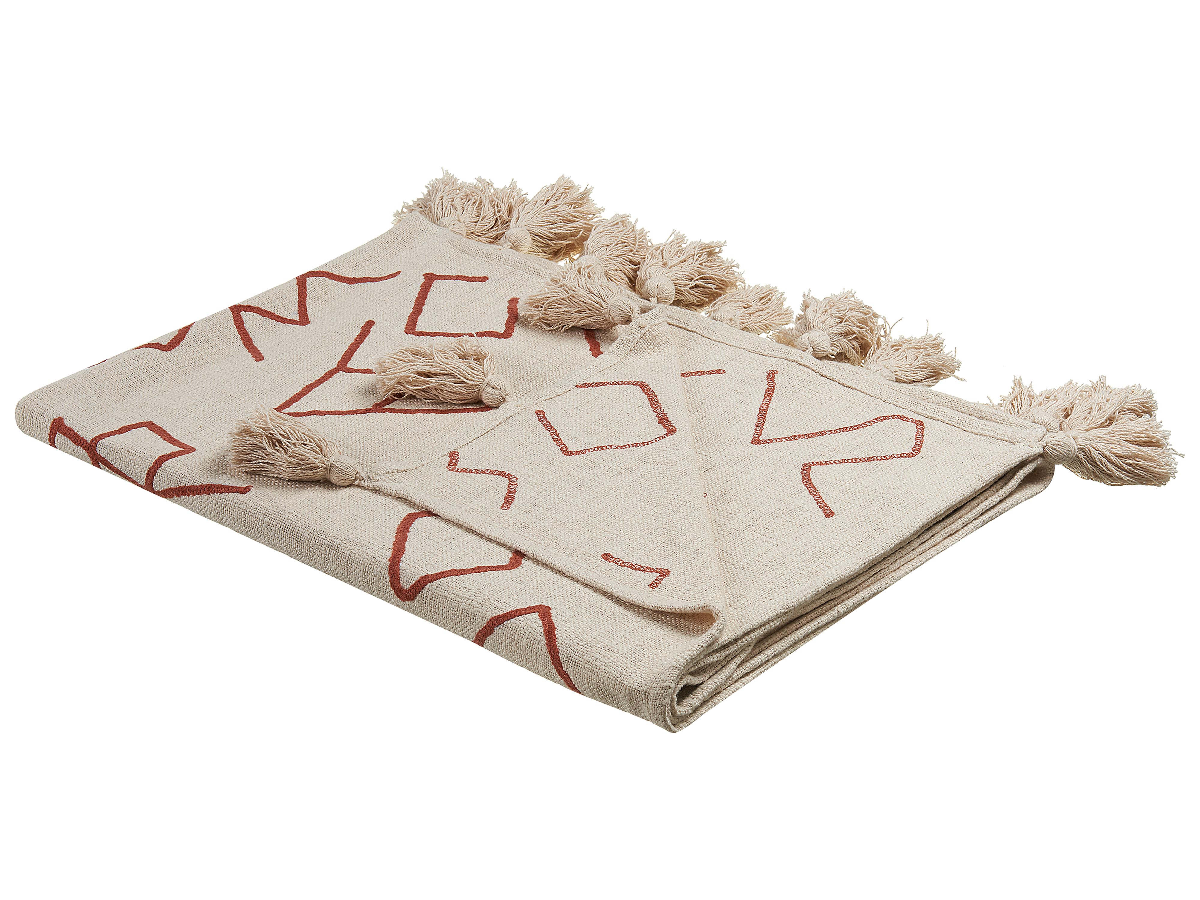 Plaid BHIWANI Katoen 130 x 180 cm Beige