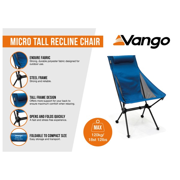 Vango - Micro Tall Recline Chair - Chaise de camping