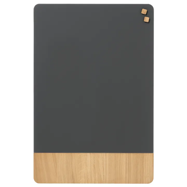 Magnetisk NAGA glastavle 60x80 cm mat glas grå med egefiner