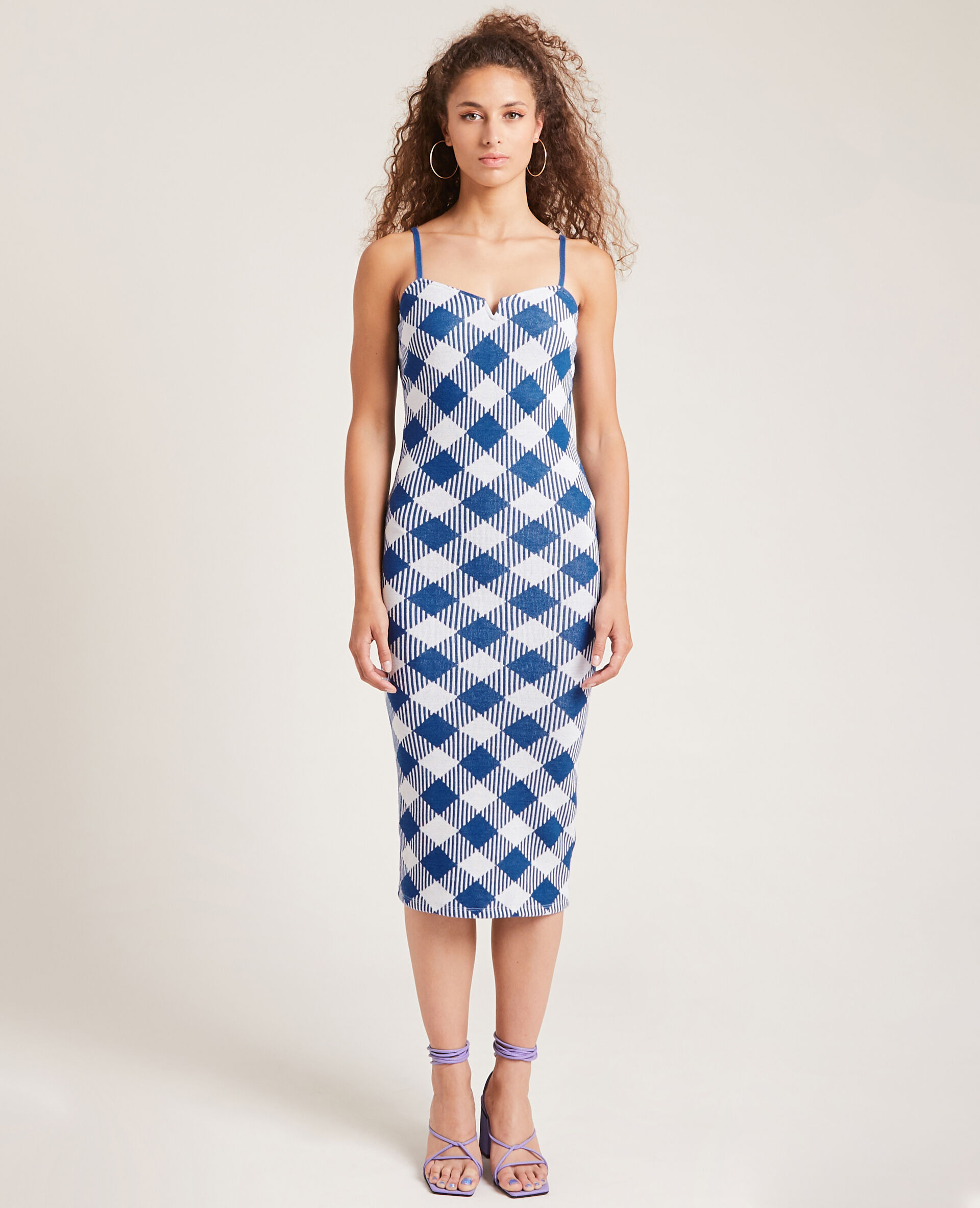 Robe longue en maille - Bleu