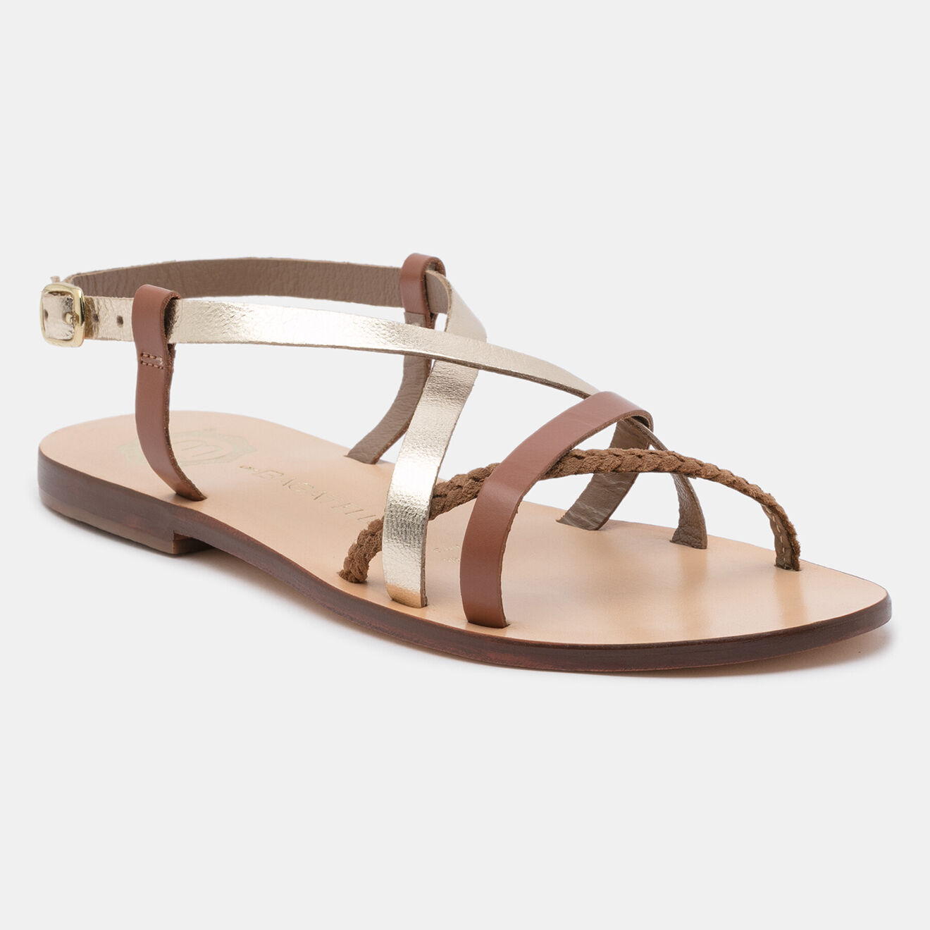 Les Bagatelles Sandales en Cuir Escallonia camel/doré/marron