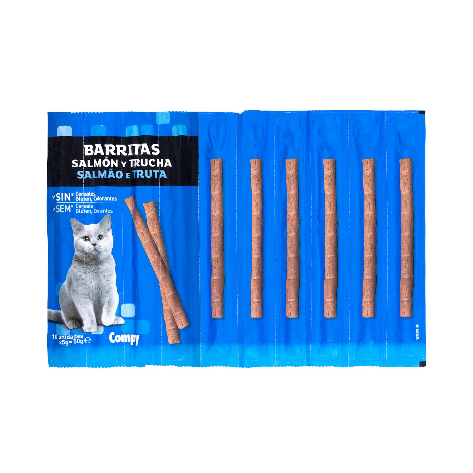 Barres de collation pour chats Compy au saumon et à la truite