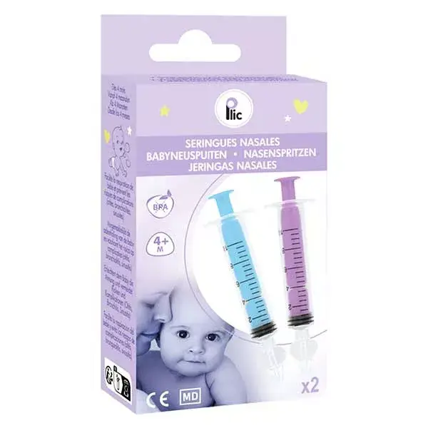 Seringas para lavagem nasal Plic para bebês - Pacote com 2 unidades