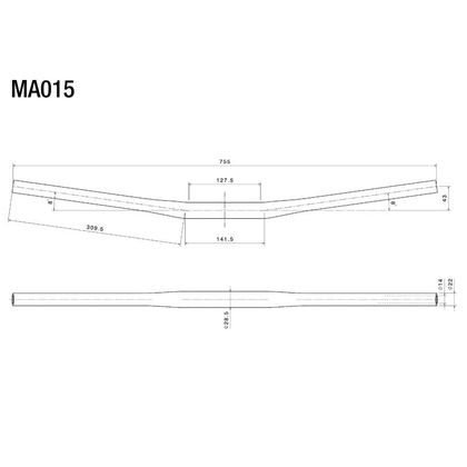 Guidon Rizoma Drag Bar Diamètre 29 mm Universel - Noir