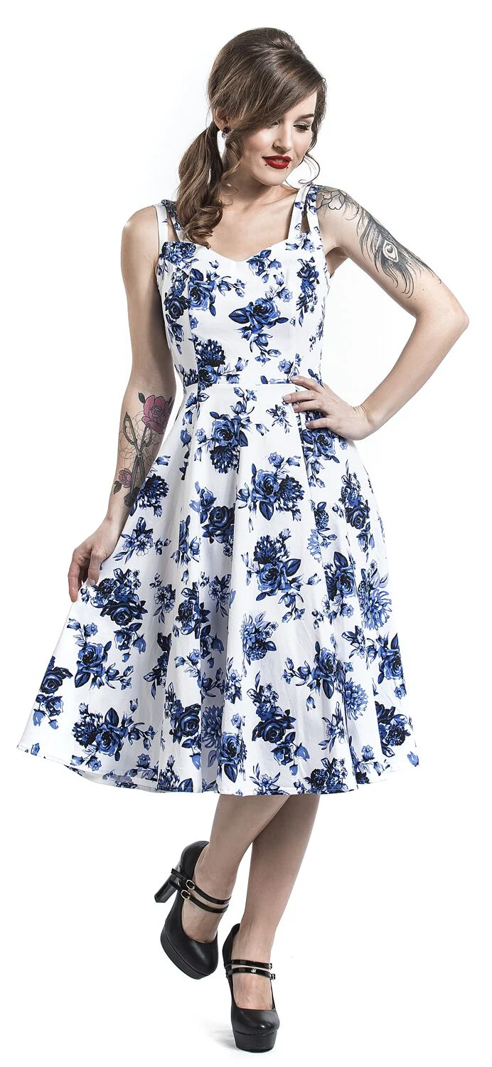 Robe trapèze Blue Rosaceae | H&R London Robe mi-longue