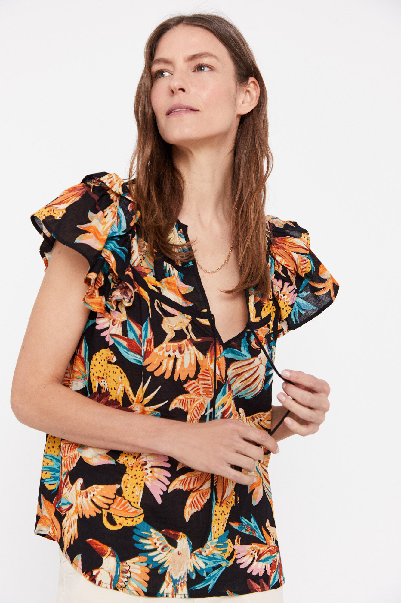 Blusa estampada - Multicolorida