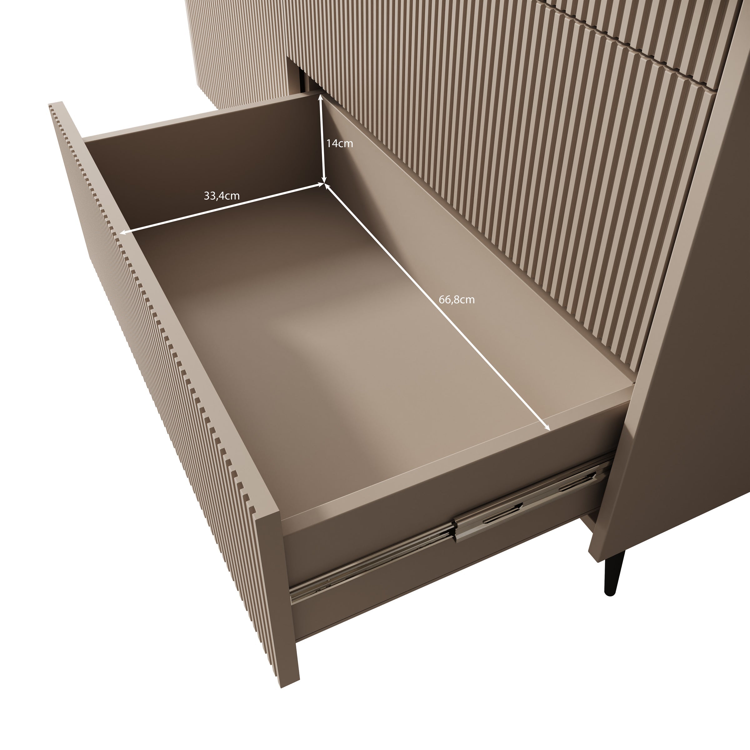 Meubella - Asty - Dressoir - Donker eiken - 126x41x92 cm