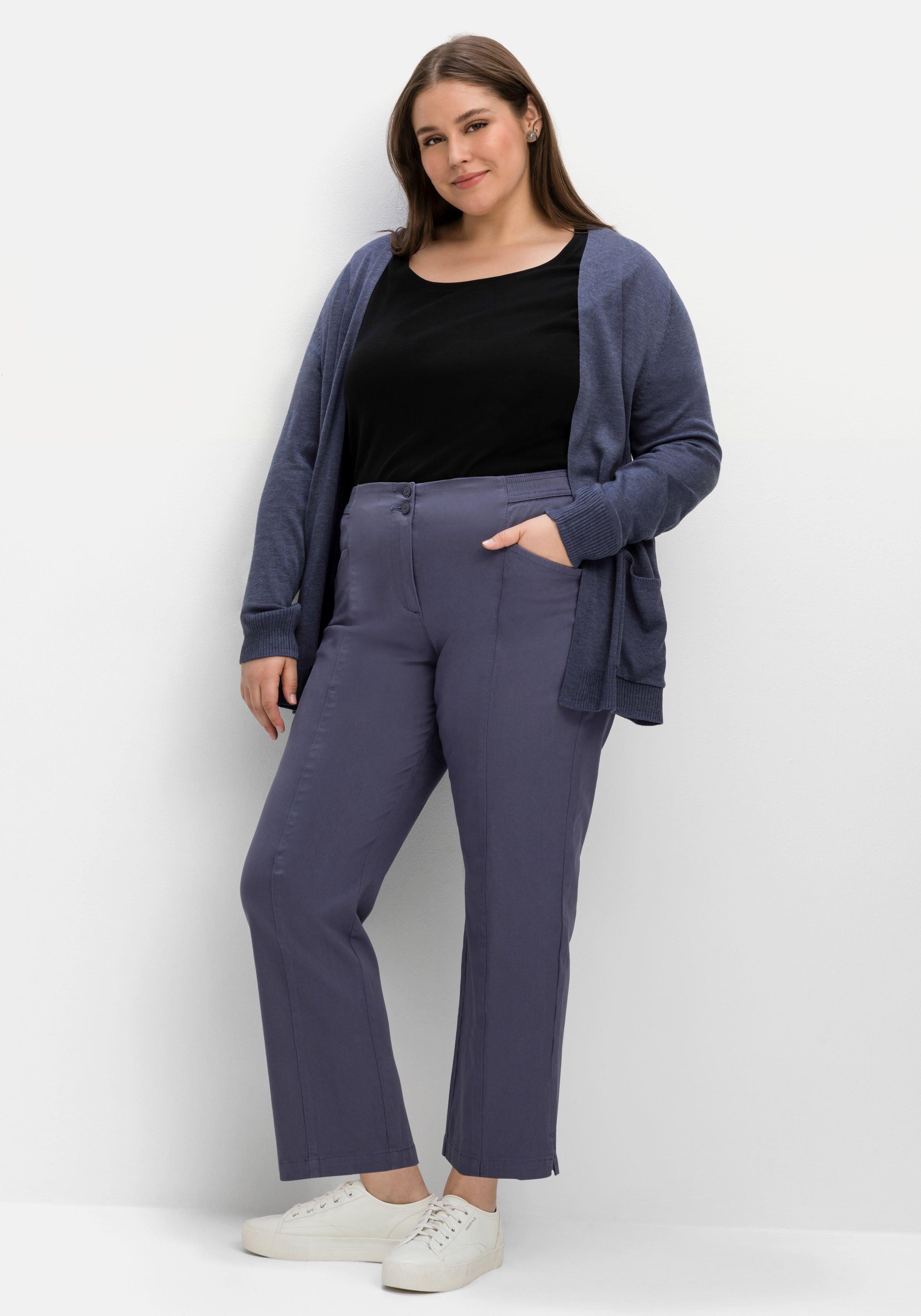 Gerade Twillhose in Curvy-Schnitt PIA, mit Biesen vorn