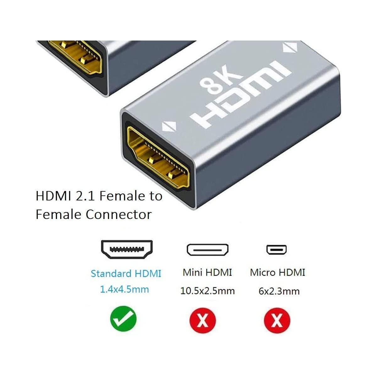 NÖRDIC HDMI 2.1 8K Hunn til kvinnelig kabelforlenger HDMI kjønnsveksler