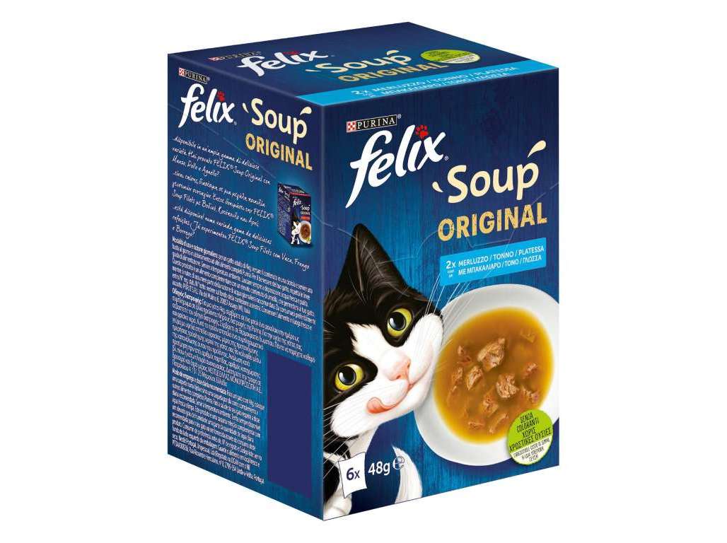 COMIDA HÚMIDA PARA GATO FELIX SOUP PEIXES 6X48G