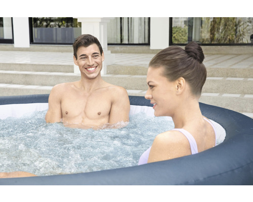 Bestway® LAY-Z-SPA® WiFi Milan AirJet Plus™ opblaasbare hottub met 140 luchtjets, geïntegreerd verwarmingssysteem, multifunctionele pomp en app-bediening, blauw