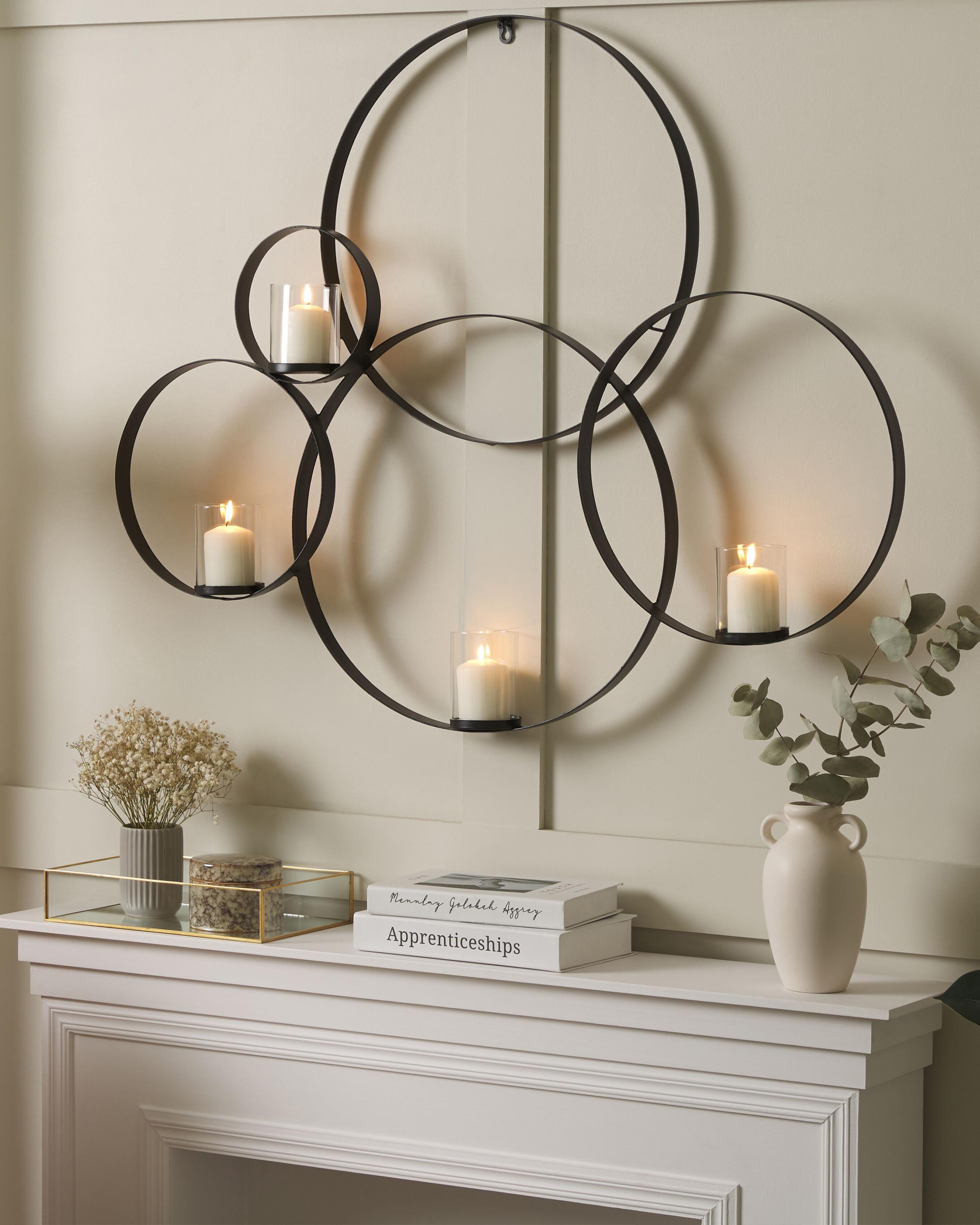 Wandkandelaar BURU Metaal 80 cm Zwart