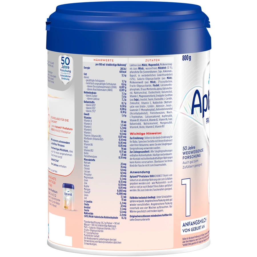 Aptamil Anfangsmilch Profutura Duo Advance 1 800 g von Geburt an