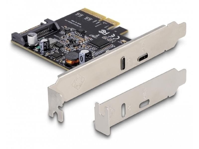 Delock PCI-Express-Karte 90074 2x USB Typ-C 1x USB-C PD, 1x USB-C 3.2 Gen. 2 x 2 20 Gbps