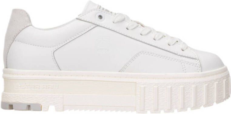 G-Star Modieuze PU Leren Sneaker met Rubberen Plateauzool White Dames