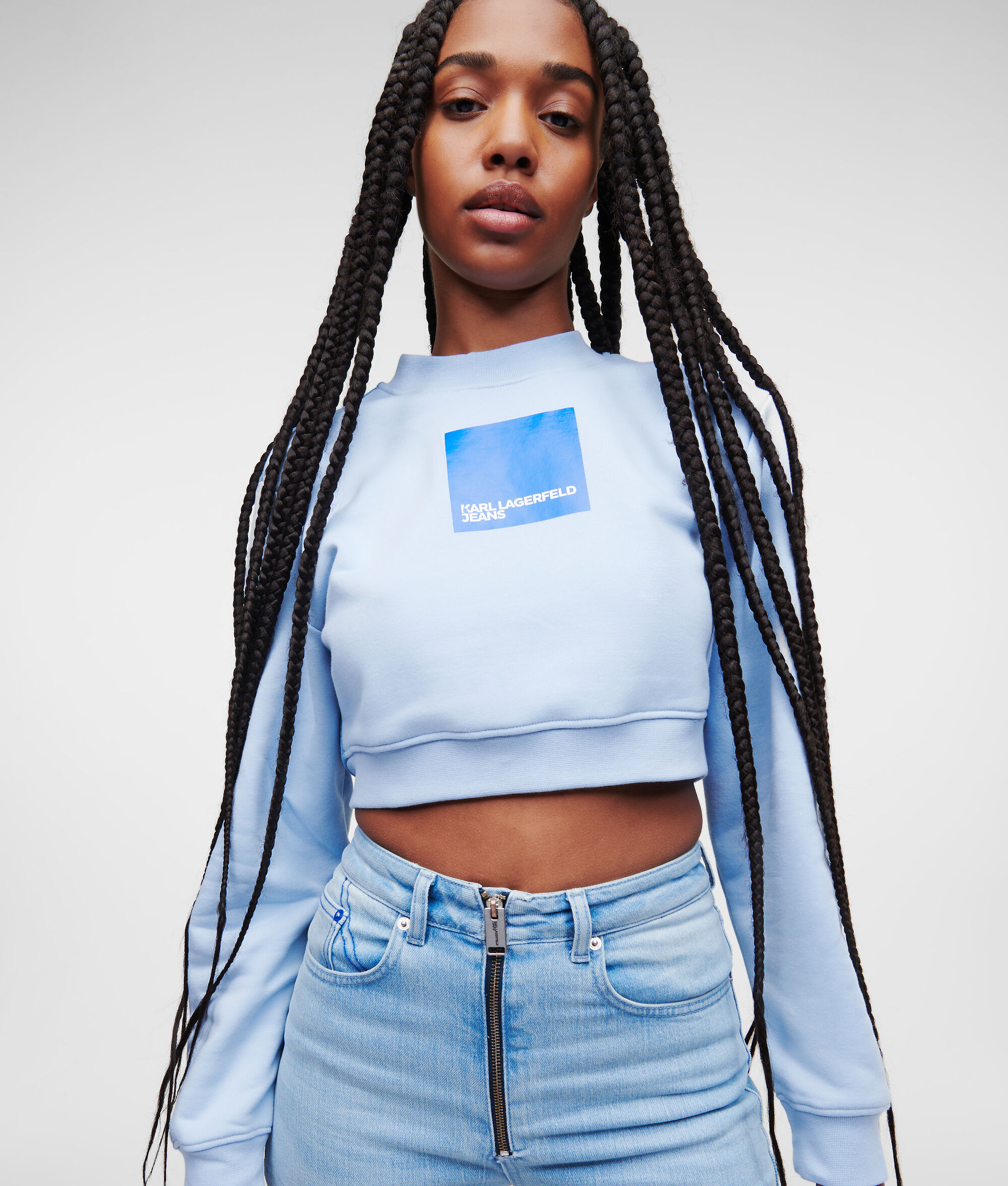 SWEAT-SHIRT CROPPED BICOLORE KLJ