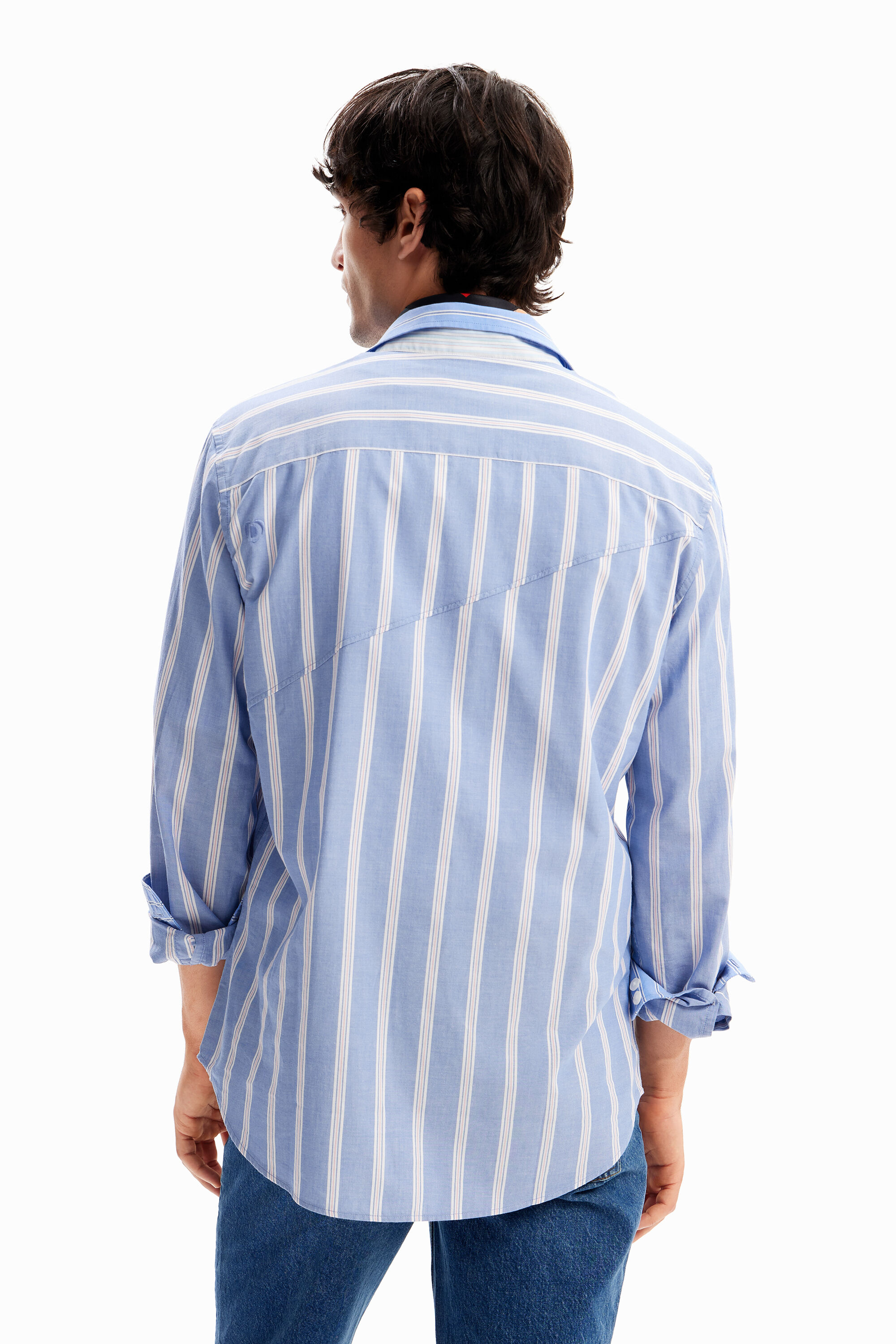 camisa listrada patchwork