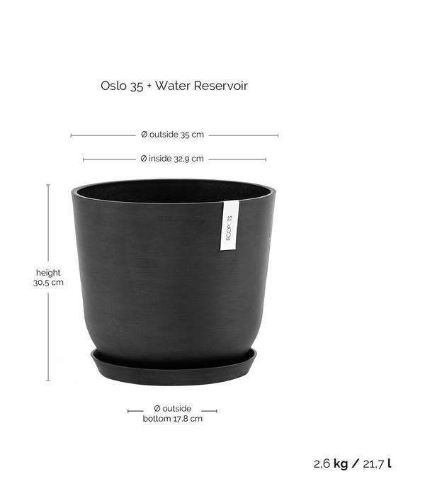 Ecopots Kunststoff-Topf Oslo mit Wassersystem,