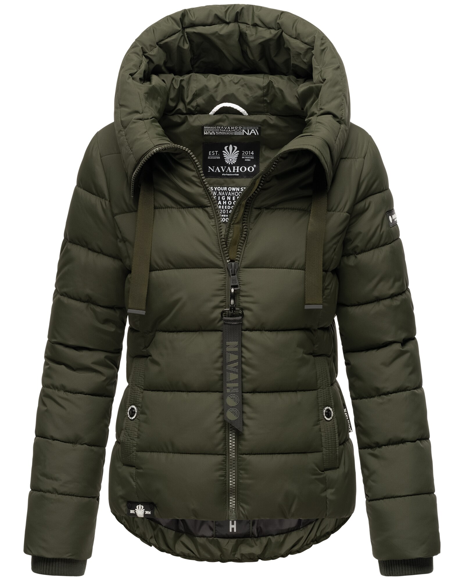 NAVAHOO Damen Steppjacke stylische Winterjacke mit Kapuze Amayaa