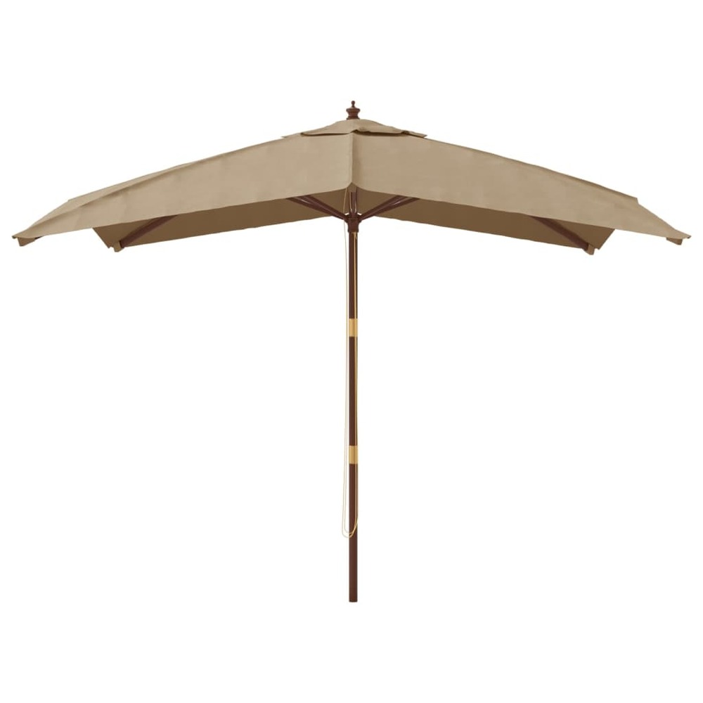 Parasol de jardin avec mât en bois 300 x 300 x 273 cm taupe