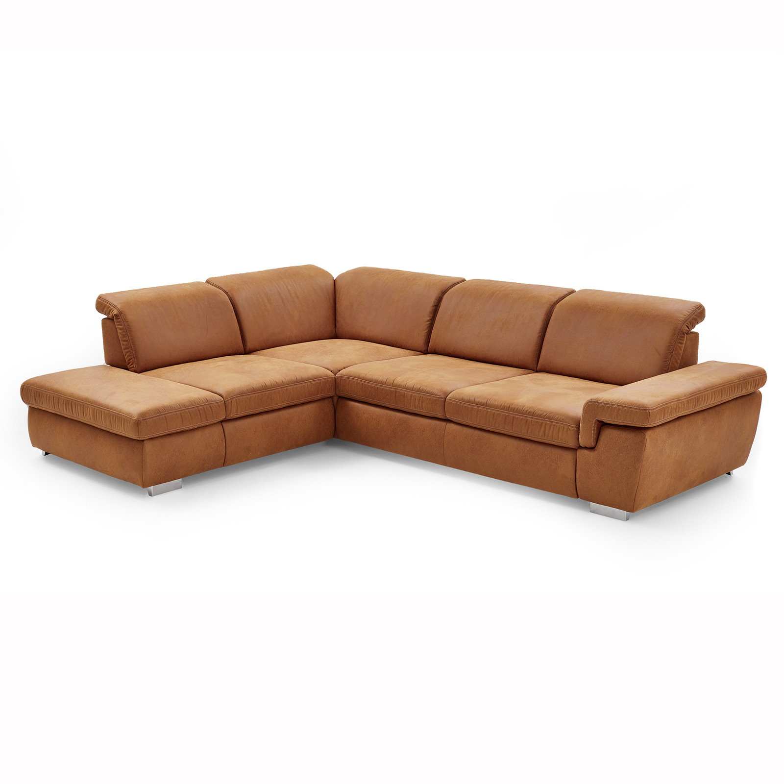 polsterpower Ecksofa - zimt - Basismodell - Anstellhocker links