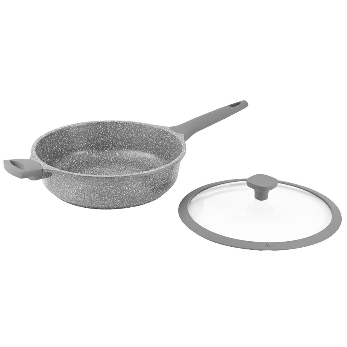 Kitchencook Sauteuse fonte d'aluminium induction effet pierre vertu st28tfi grise - D.28 cm