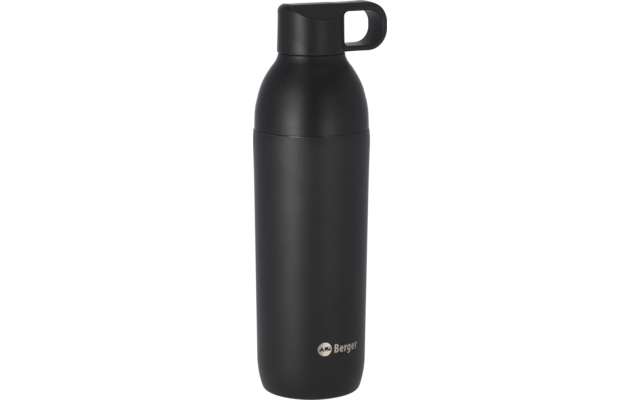 Berger Edelstahl Trinkflasche mit 2-in-1 Deckel 550 ml