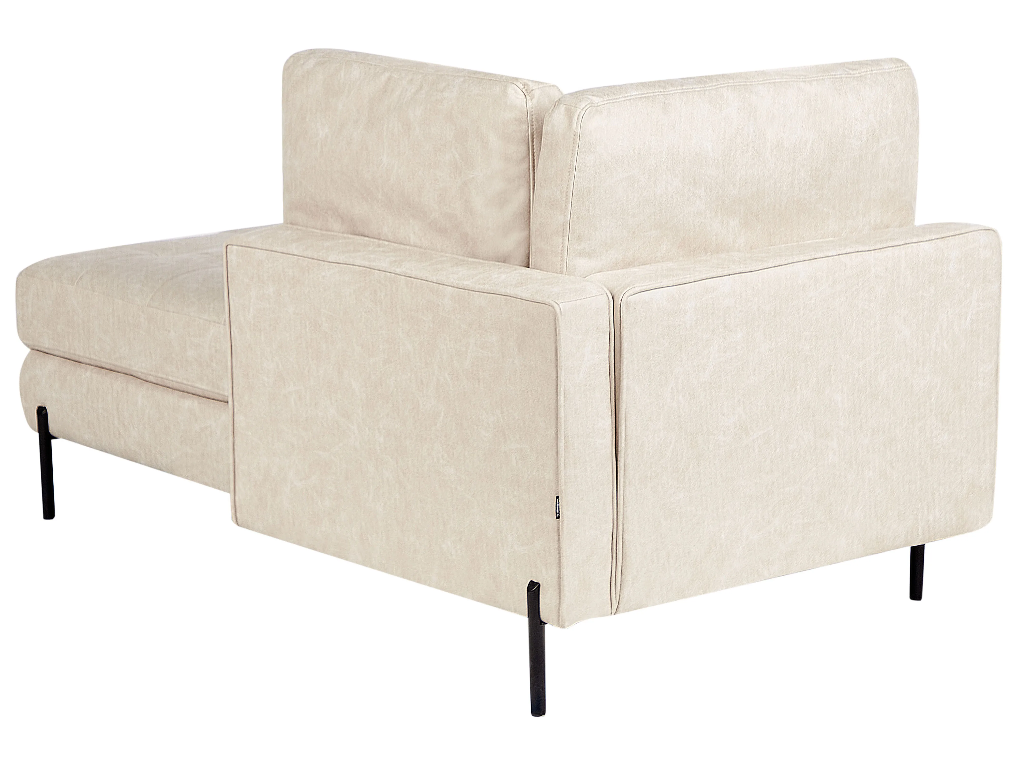 Linkszijdige chaise longue REBAIS Kunstleer Lichtbeige