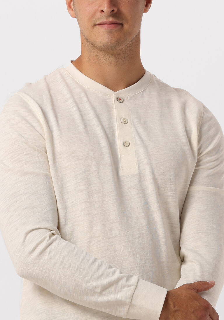 SCOTCH & SODA gebroken wit scotch & soda  slub henley long sleeve tee