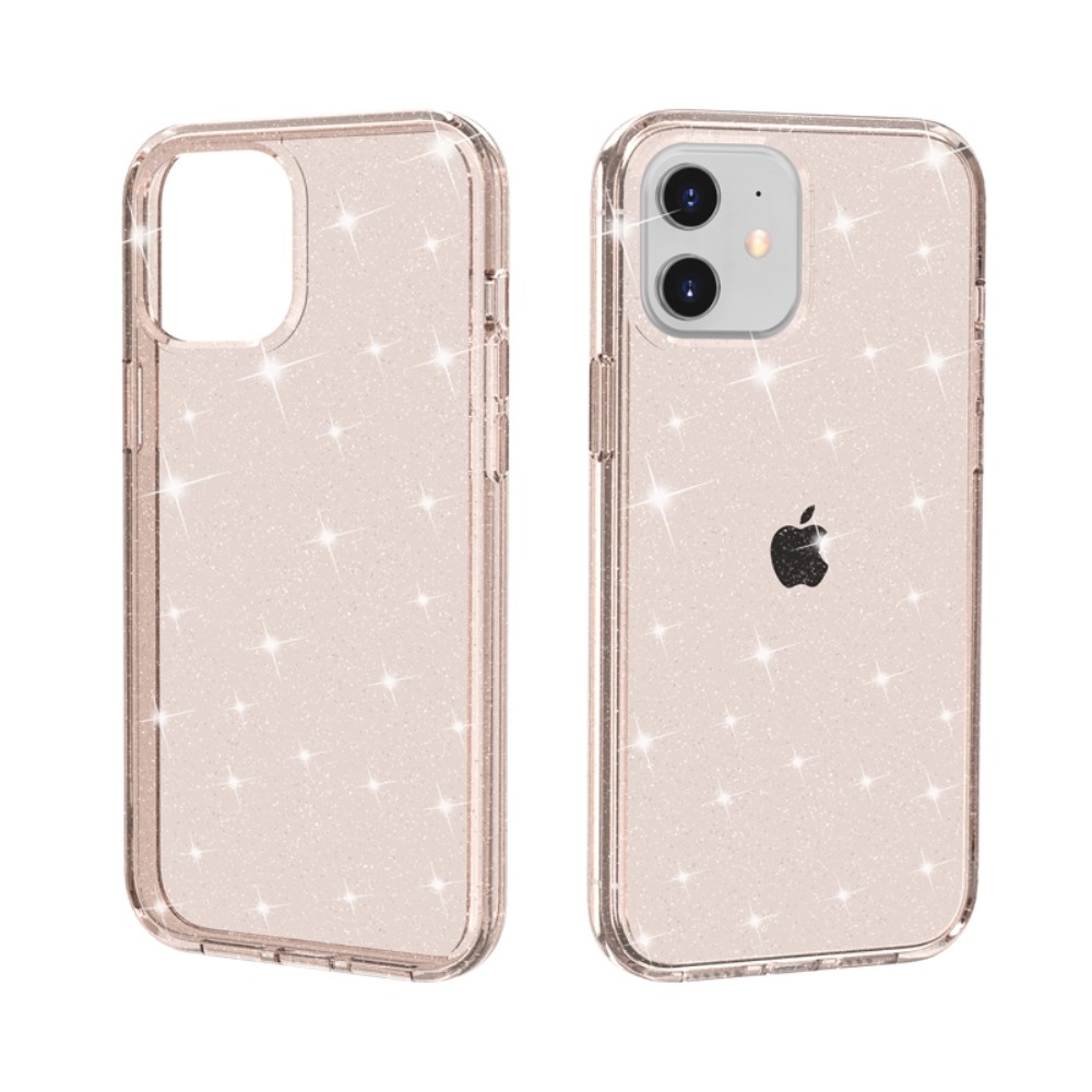 iPhone 12 / iPhone 12 Pro Hybrid Hardcase Schutzhülle im Glitzer Design - Gold / Transparent