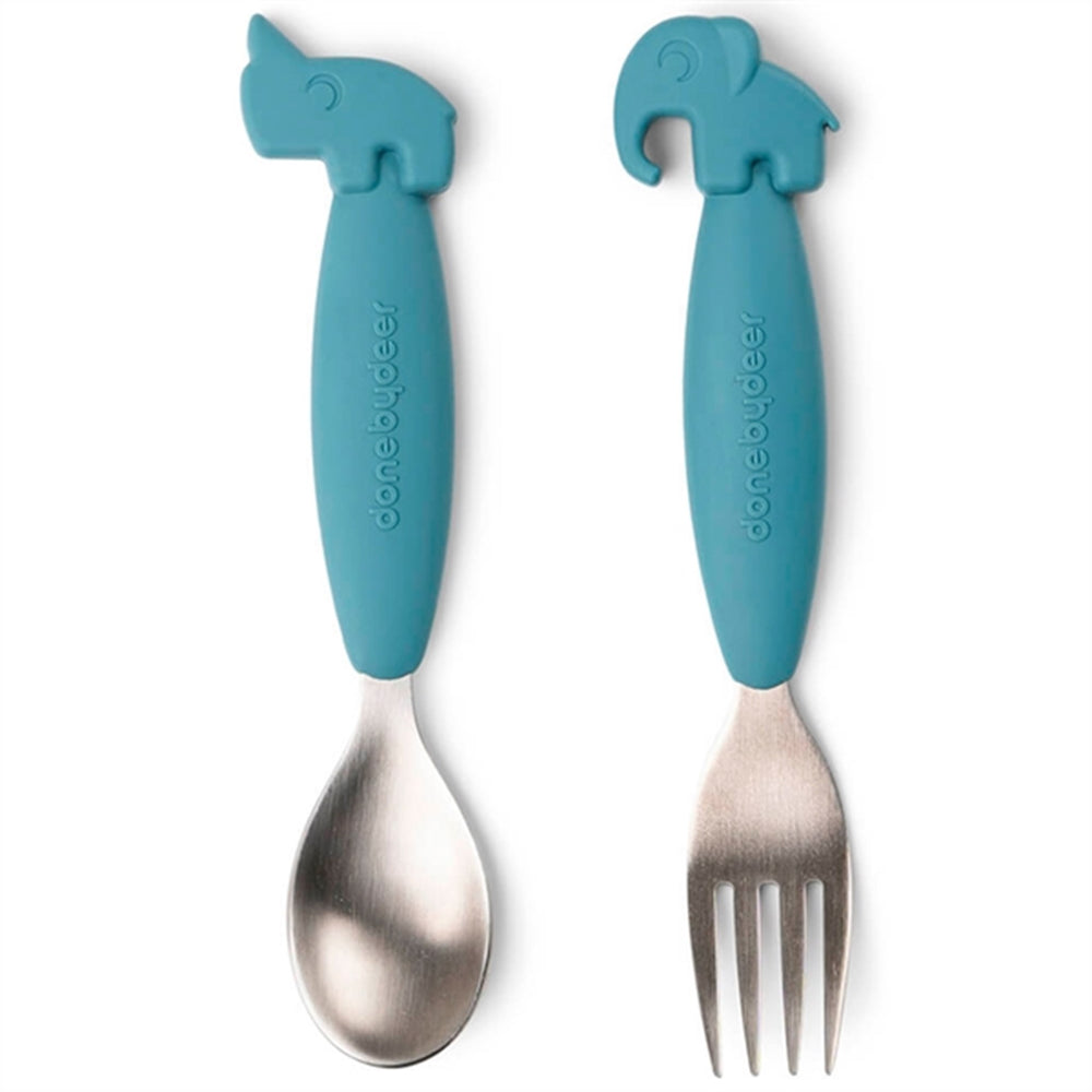 Done by Deer YummyPlus Easy Grip Cutlery Set Powder - DonebyDeer