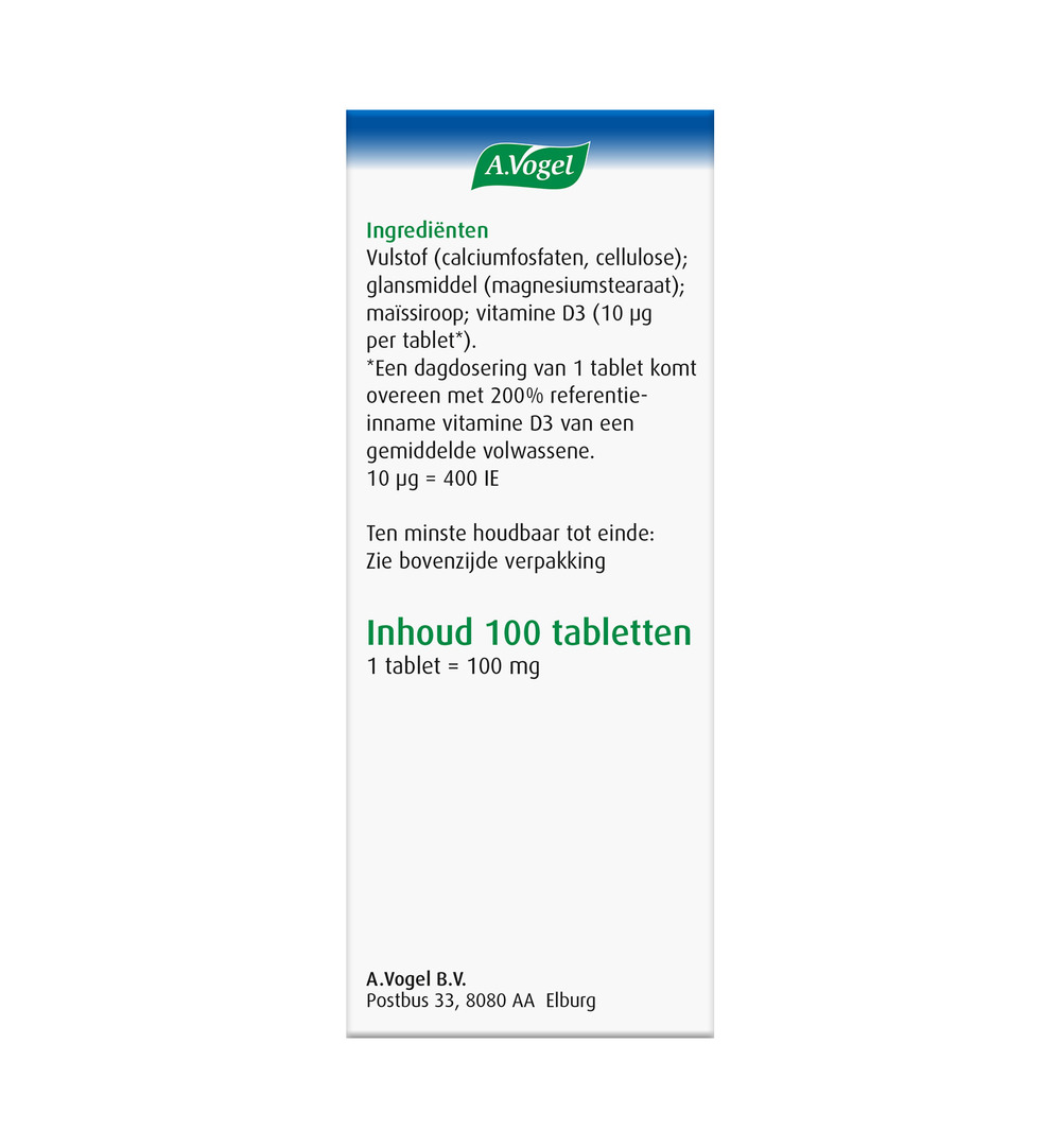 A.Vogel Vitamine D3 10ug (100 tabletten)