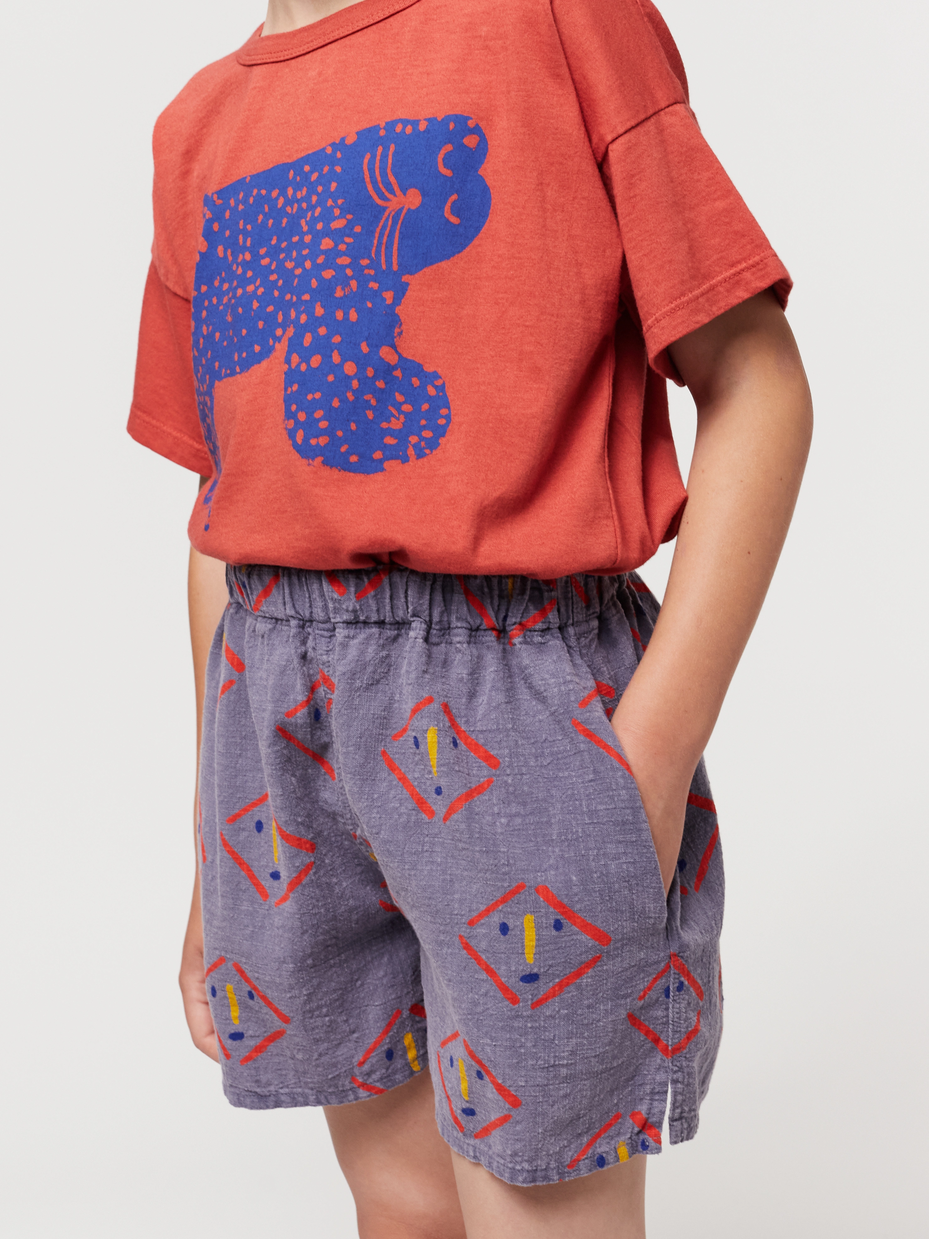T-Shirt BIG CAT in burgundy red