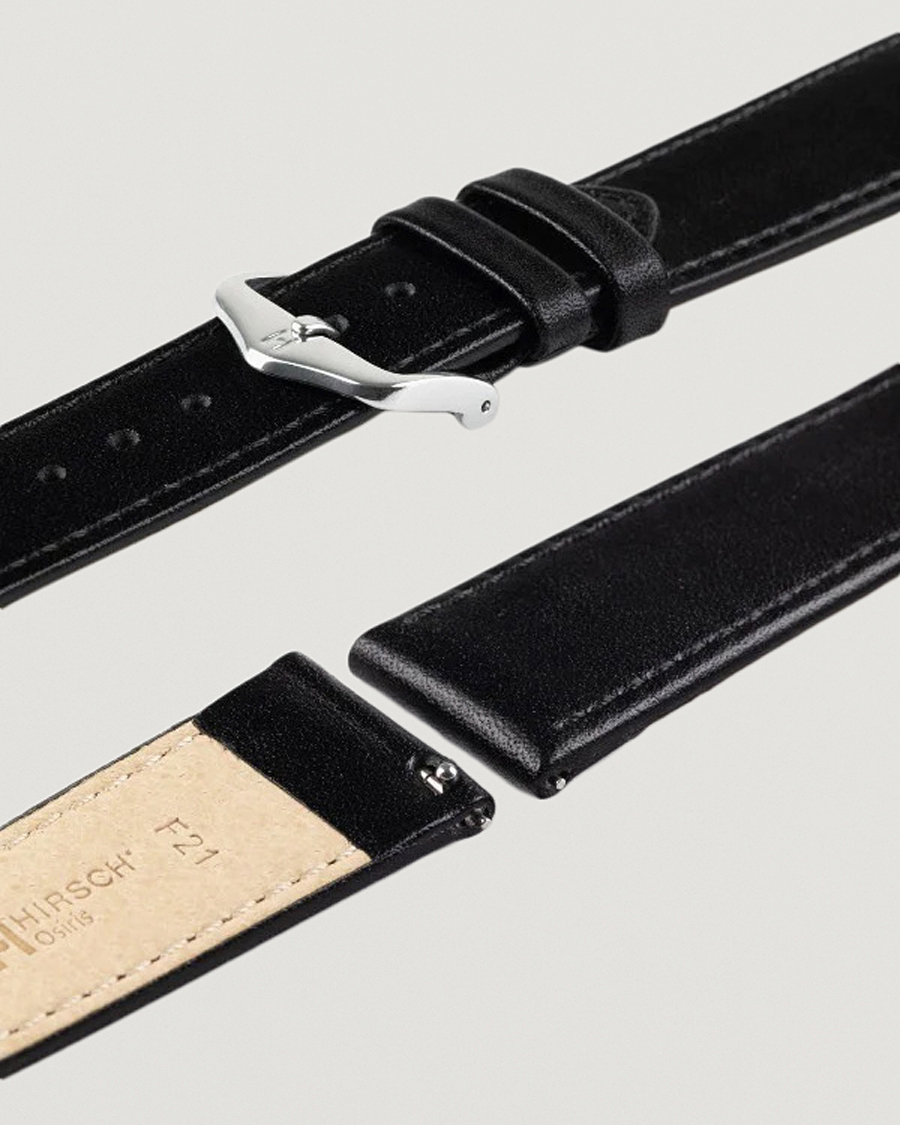 HIRSCH Osiris Calf Leather Watch Strap Black