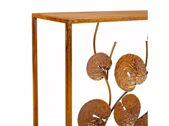 Console d'entrée en métal doré 100x35x70.5h