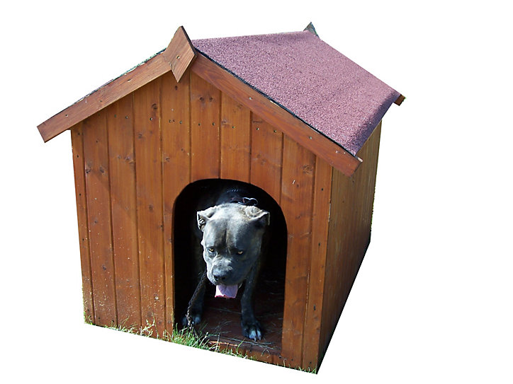 Niche à chien 1,17m² en bois avec toit bitumé et plancher Habrita
