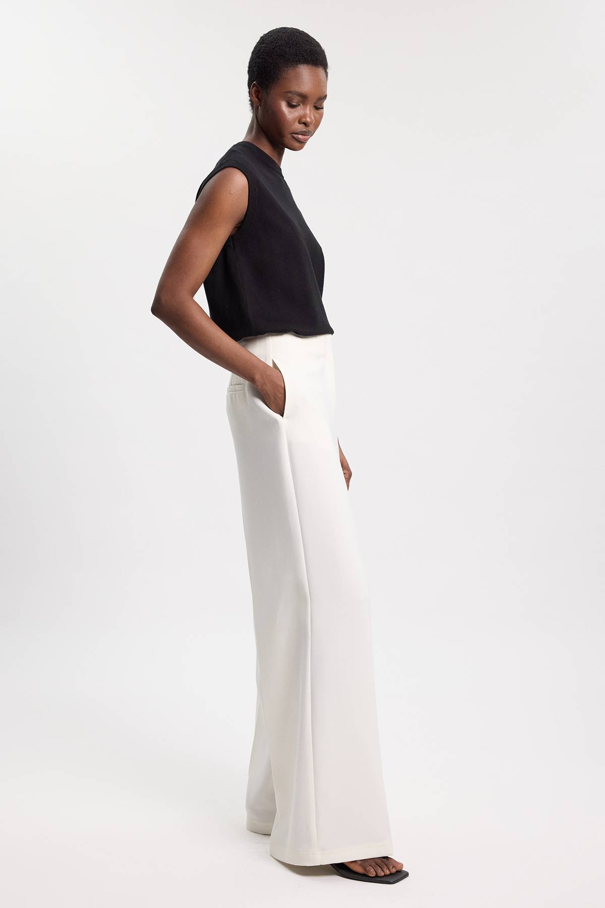 KarenMillen Pantalon Large Tailleur Poli