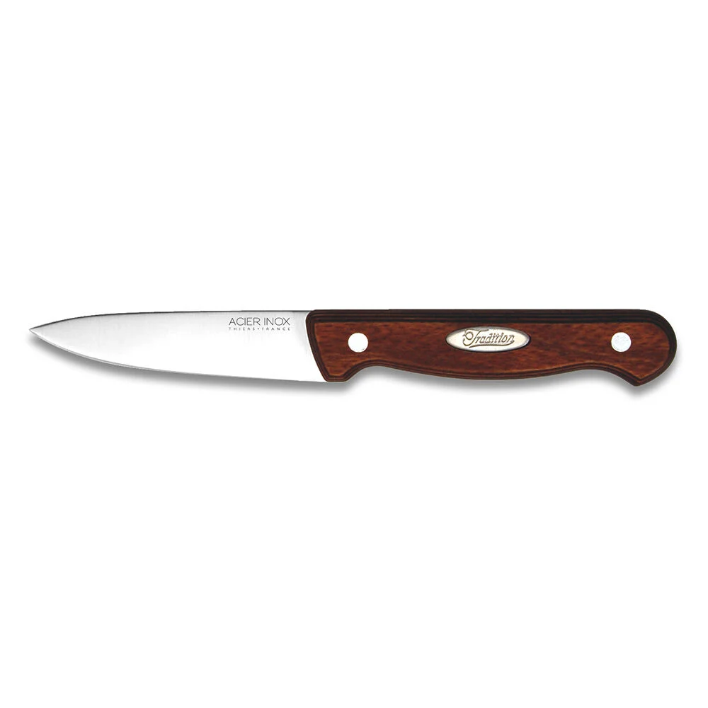 Couteau office inox pleine soie manche bois backelisé
