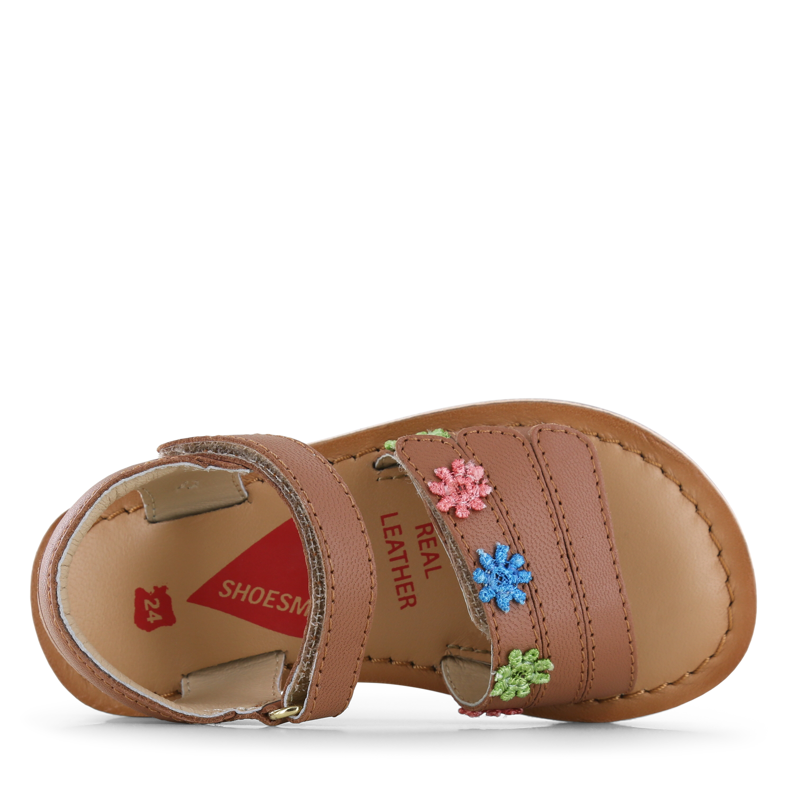 Shoesme cognacfarbene Sandale mit Blume