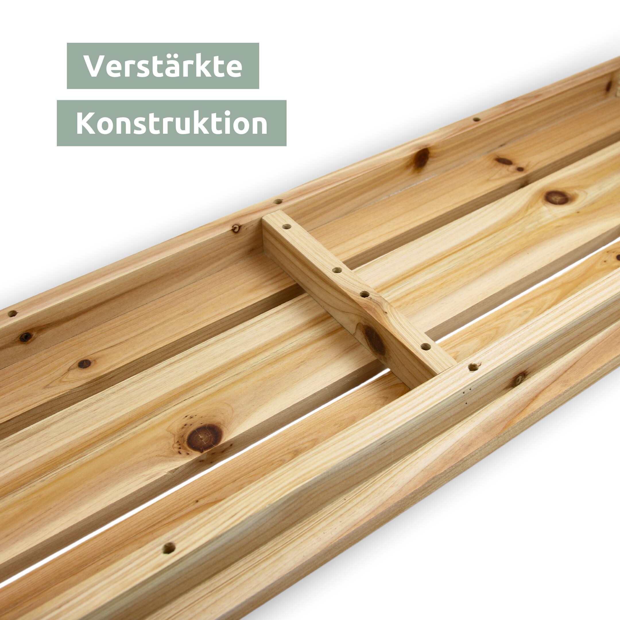 holz4home® Gartenbank aus Tannenholz I Bis zu 150 Kg Traglast I Holzbank 118cm lang | Natur