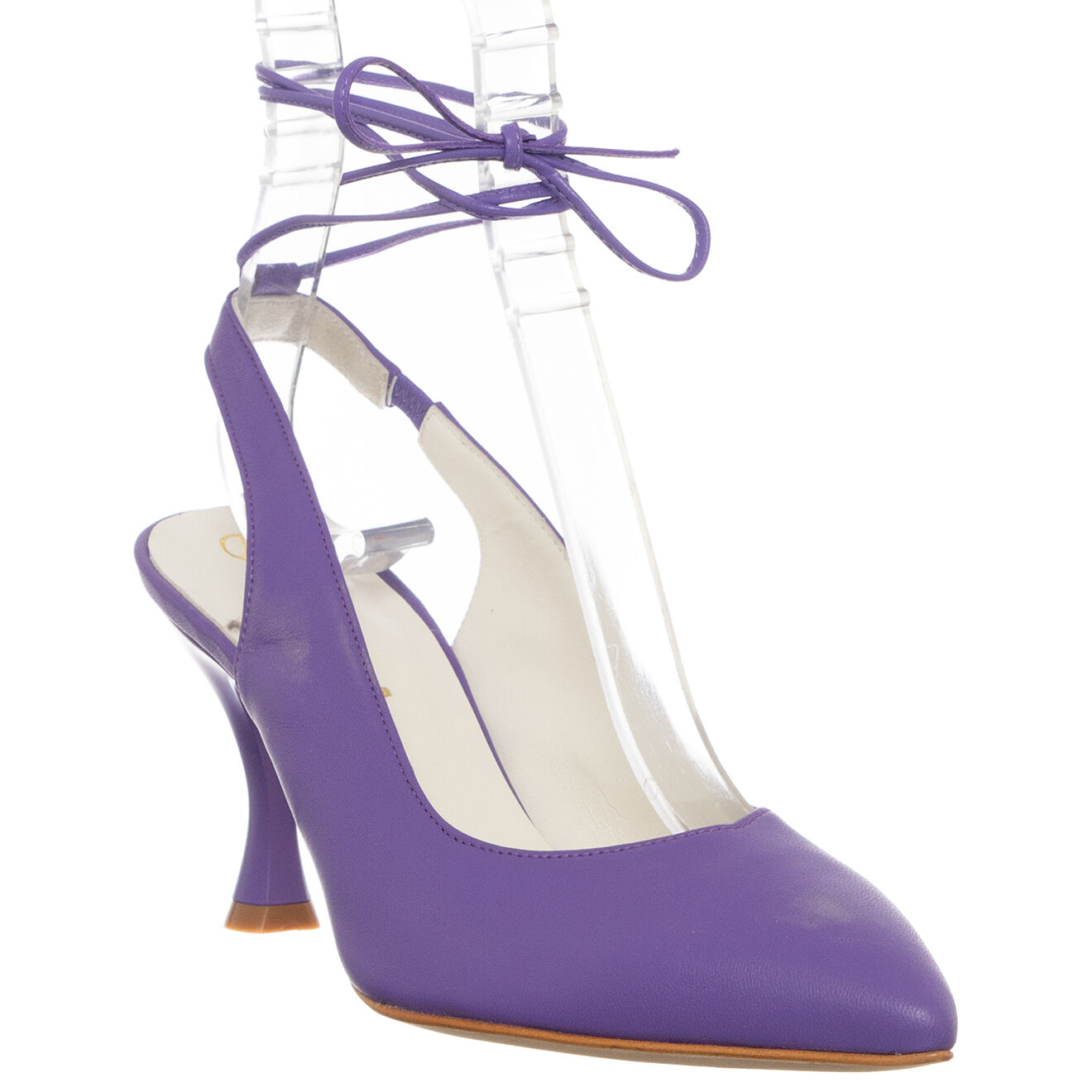 Loretta Pettinari Slingbacks en Cuir Baila violettes - Talon 7.5 cm