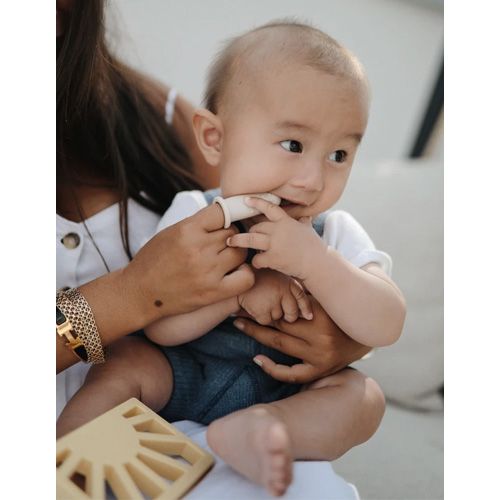 Mushie babytandenborstels sand & blue - 2st