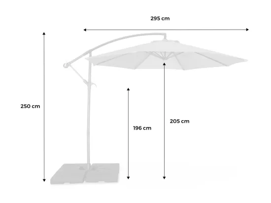 Parasol déporté rond Ø300cm - Hardelot - Terracotta - Manivelle anti-retour | Toile déperlante | Facile à utiliser