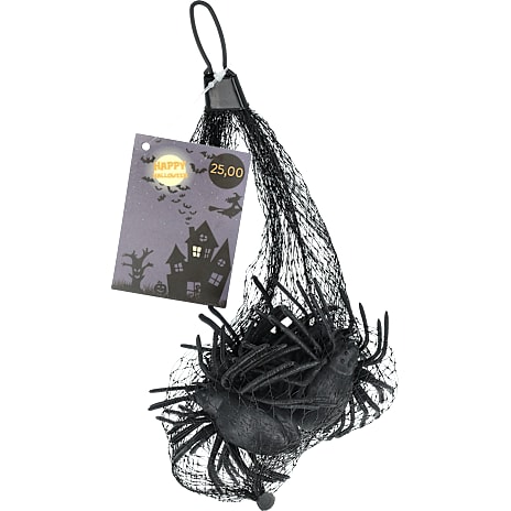 Halloween edderkoppper 8x5 cm 12 pak - sort