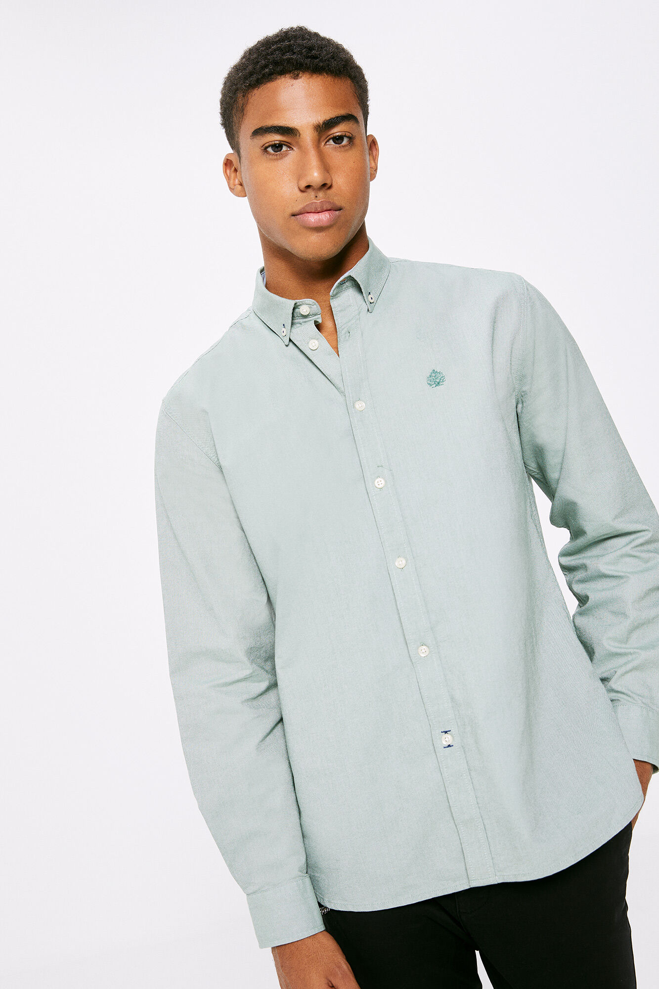 Camisa oxford cor - verde