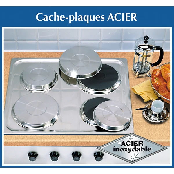 Set de 4 cache-plaques en inox Wenko by Maximex