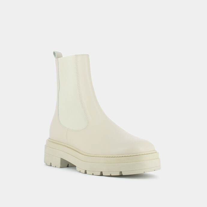 Bottines à plateformes  en cuir écru